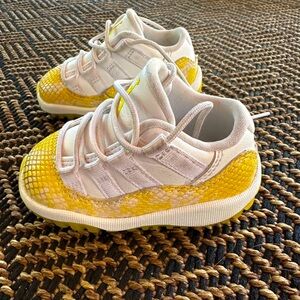 Jordan 11 yellow snake skin.